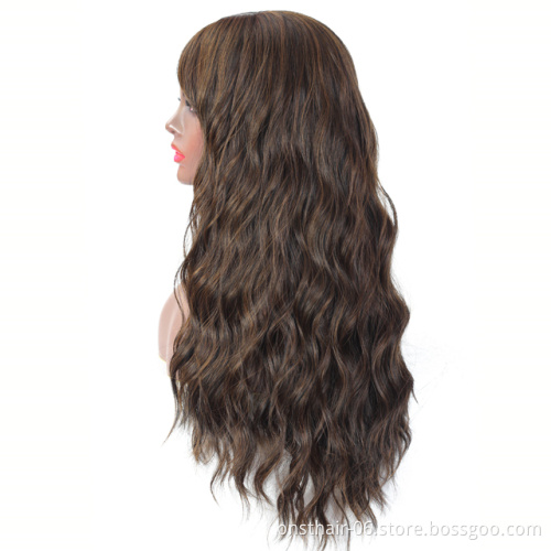 Onst Wholesale Long Body Wave Synthetic Wigs Pineapple Weaves Wig Hairline Heat Resistant Fiber Women Hair Natural Short 130%